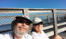 Relaxing: on the seawall at Gulfport Municipal pier
